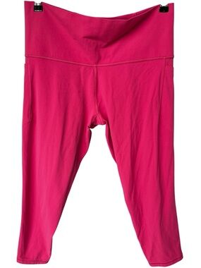 Athleta Hot Pink Salutation Stash Pocket II Leggings 7/8 Tight Size 1X